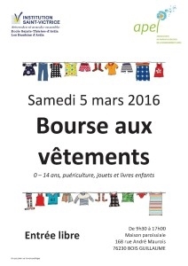 2016 - Bourse aux vêtements affiche